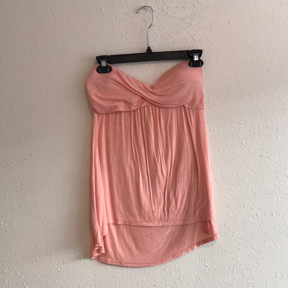 Peach strapless shirt